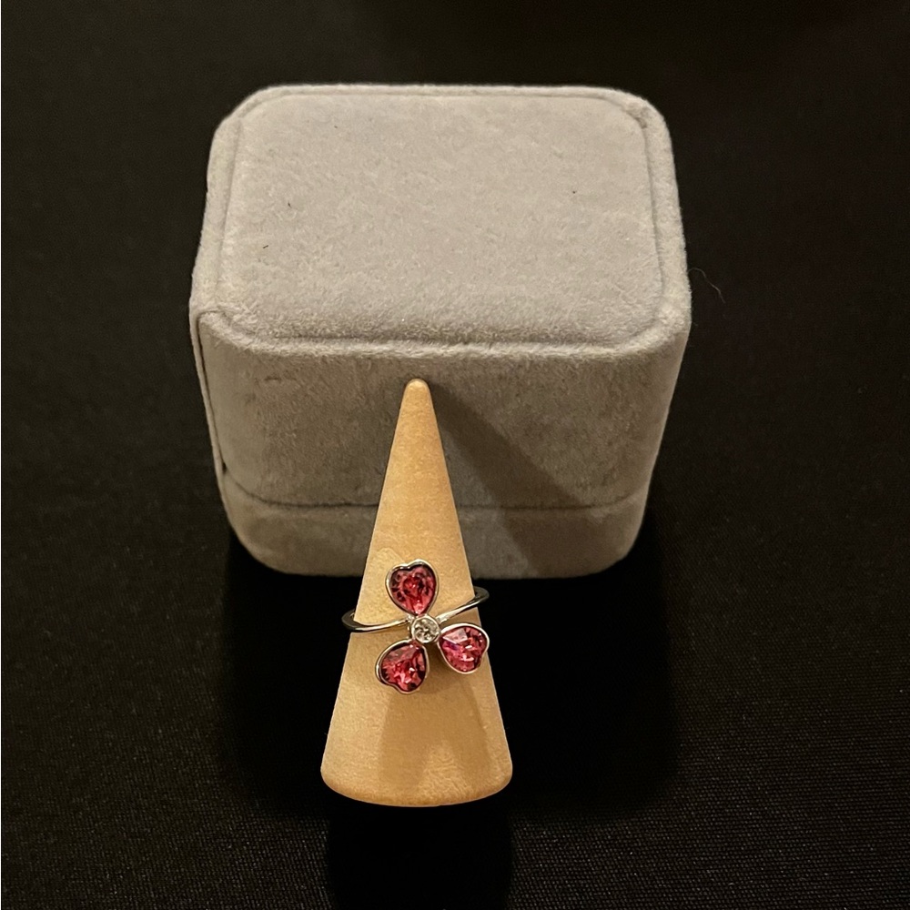 Jewelry 925 Sterling Silver Ring with Heart-Shaped Tourmaline & Diamond Accent
